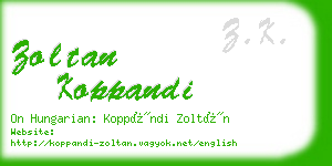 zoltan koppandi business card